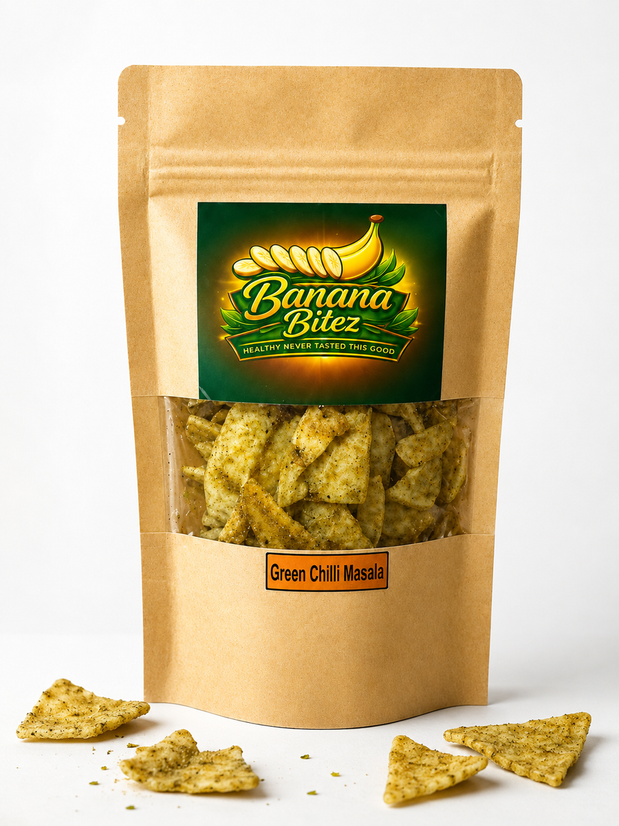 Green Chilli Masala Banana Chips (50g – PKR 220)
